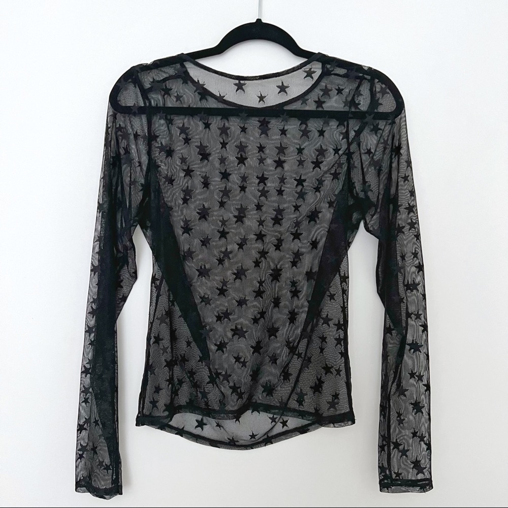 ZARA - Starry Mesh Long Sleeve Top